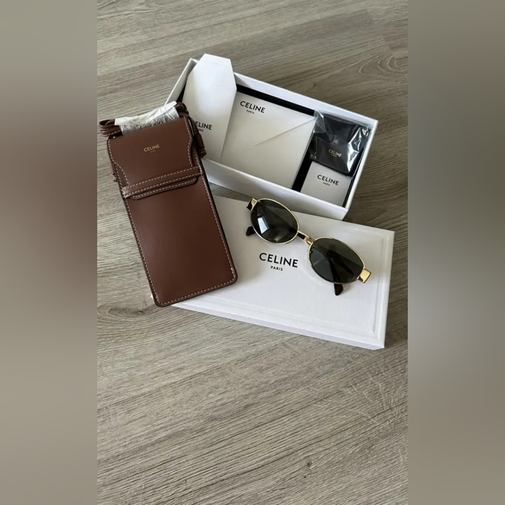 Celine Triomphe Gold Metal Sunglasses